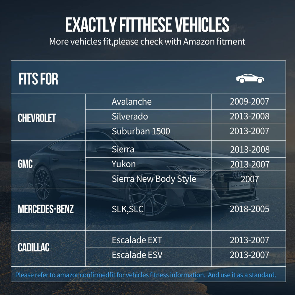 Wenyant compatibility chart confirms broad fitment across Chevy and GMC models.