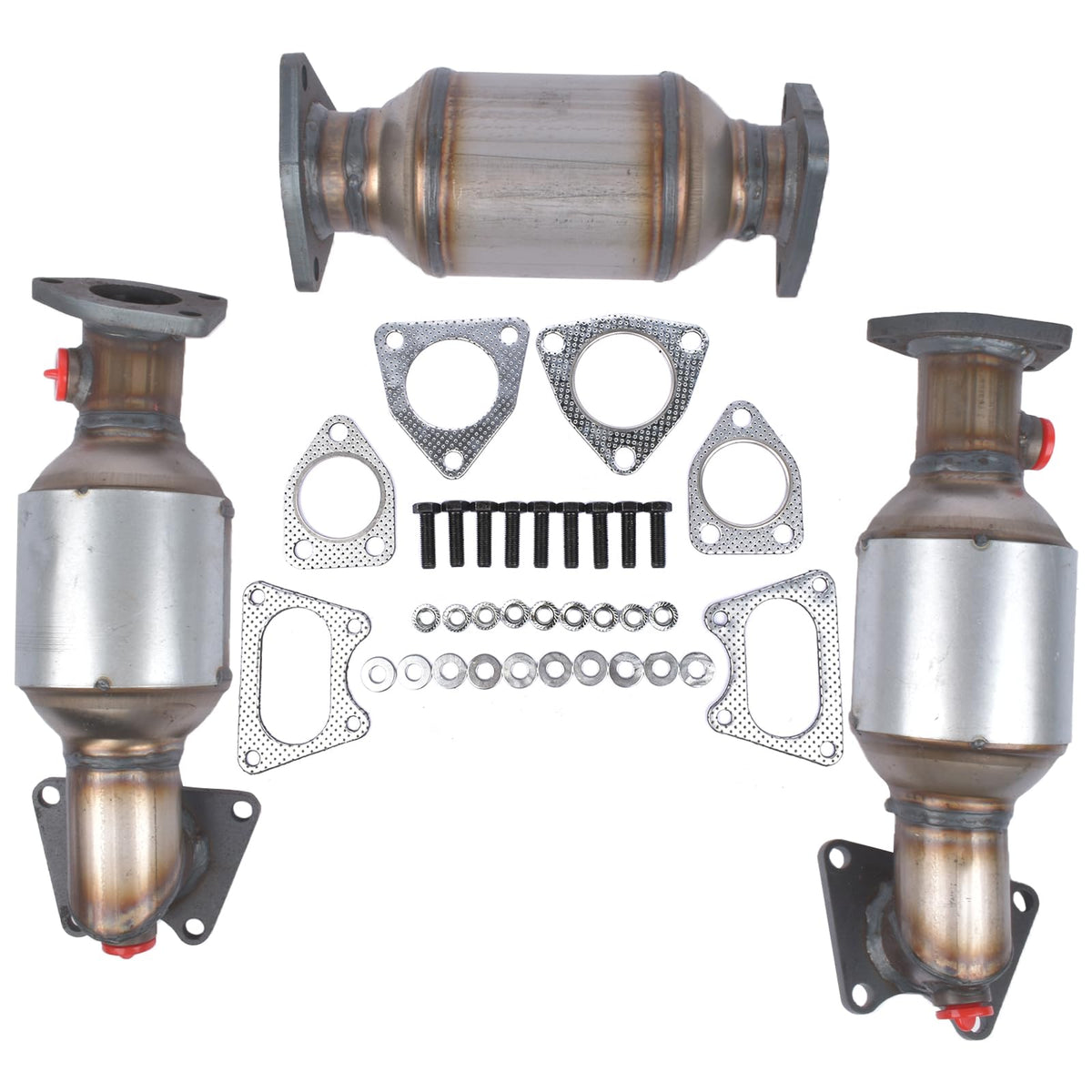 Weonefit catalytic converter set left view for Honda Pilot — improves fit and flow.