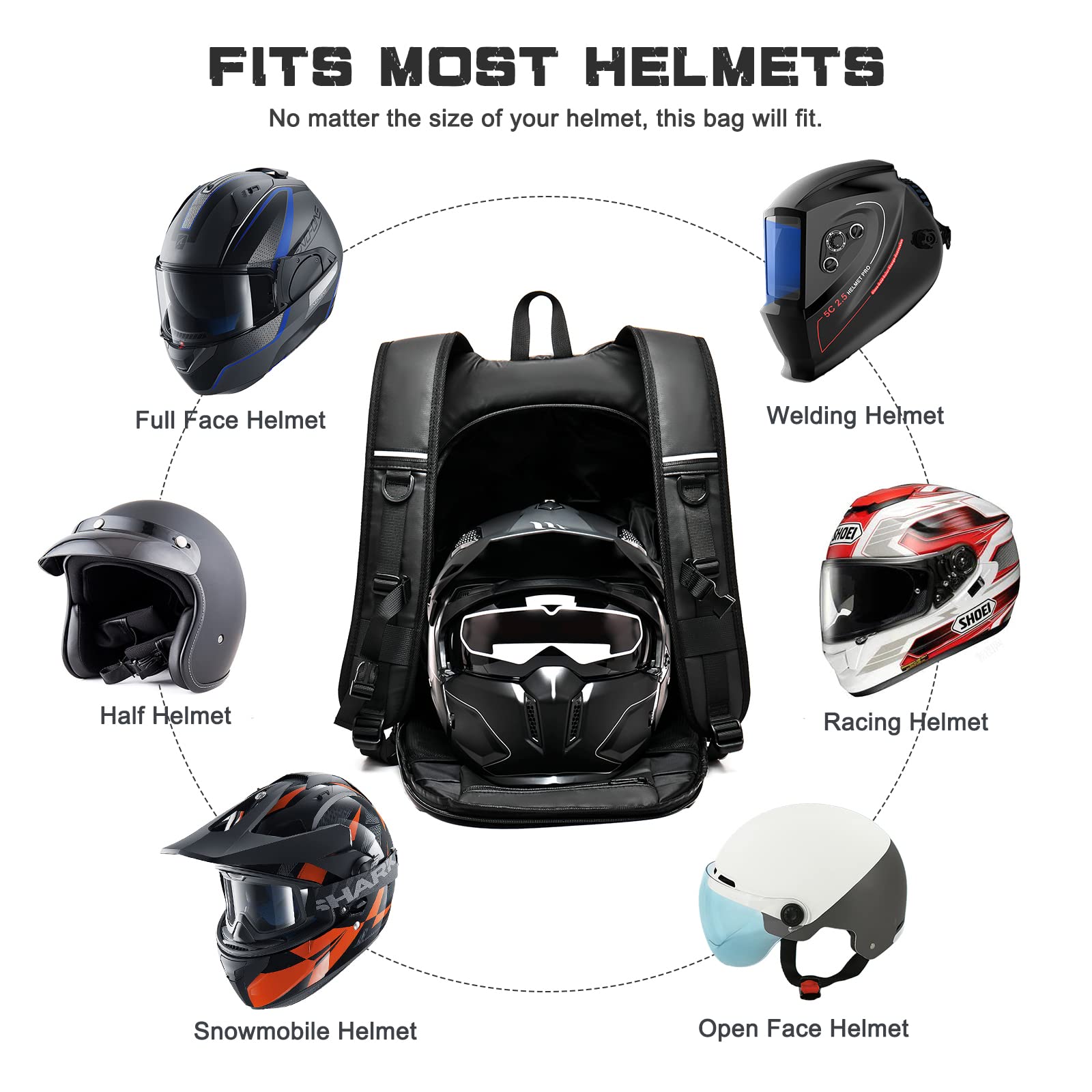 WEPLAN main-pocket provides ample space for helmets and gear.