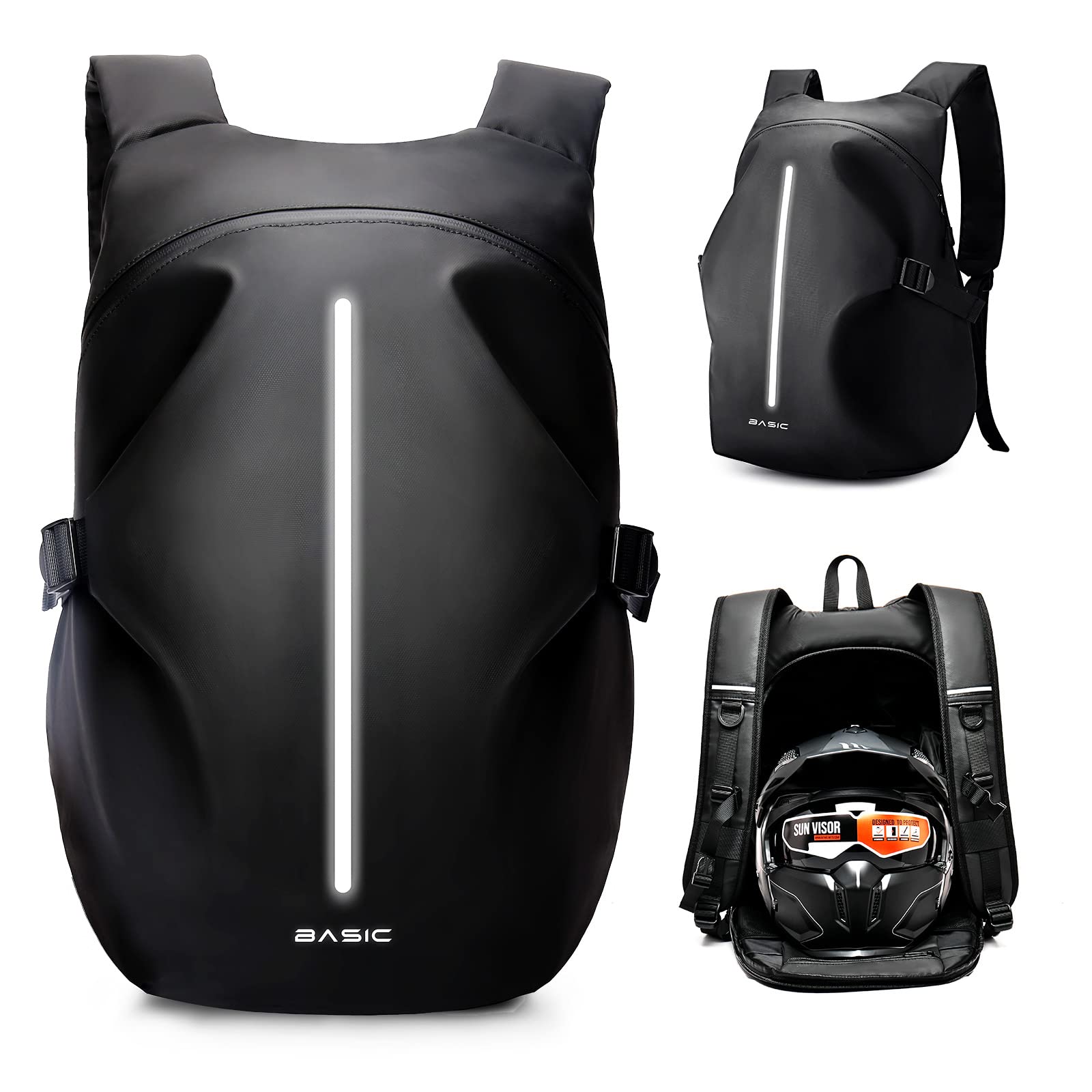 WEPLAN backpack reflective-strip boosts night visibility for safer rides.