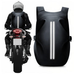 WEPLAN motorcycle helmet backpack front view showing roomy main pocket for helmets and laptop