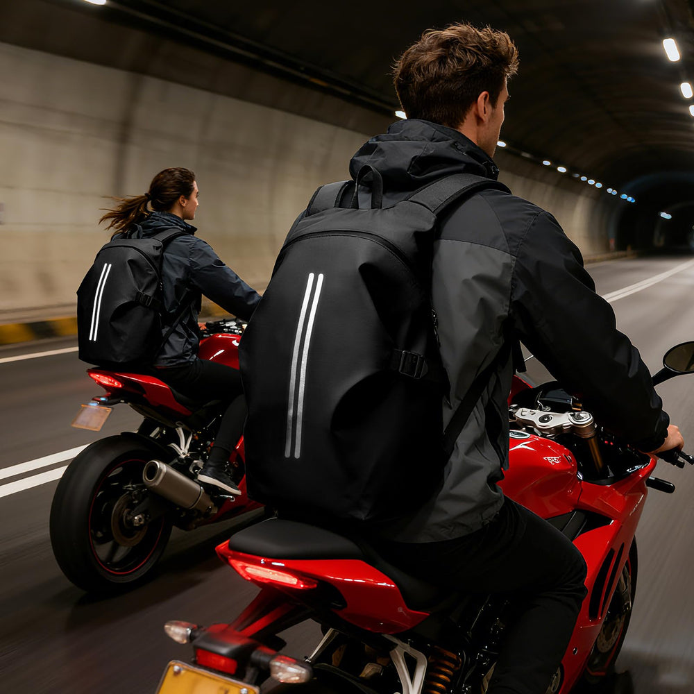 WEPLAN helmet backpack reflective strip for high-visibility night riding
