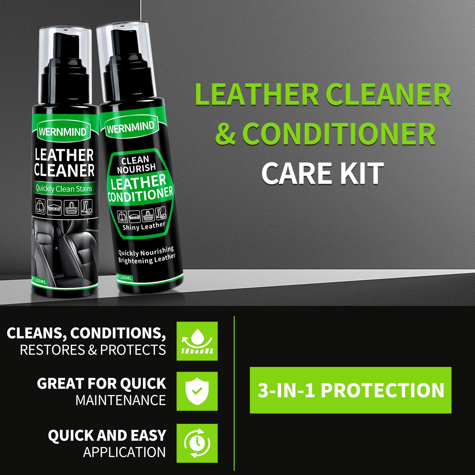 WERNMIND Leather Care for Jacket and Bags keeps outfits looking fresh.