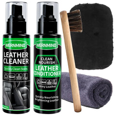 WERNMIND Leather Cleaner Kit Package cleans and refreshes leather surfaces.