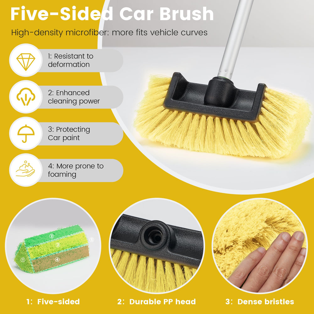 WESBRITE enclosed scrub head prevents scratches on glossy surfaces.