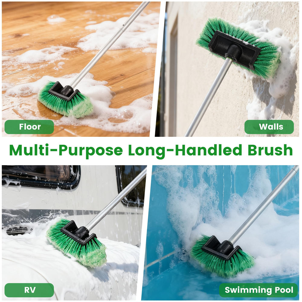 wesbrite multi-purpose brush suitable for cars, boats, patios, and snow removal.