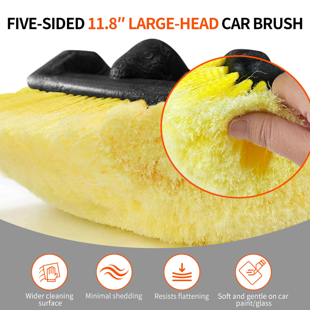 WESBRITE threaded pole head supports attachments for versatile cleaning.
