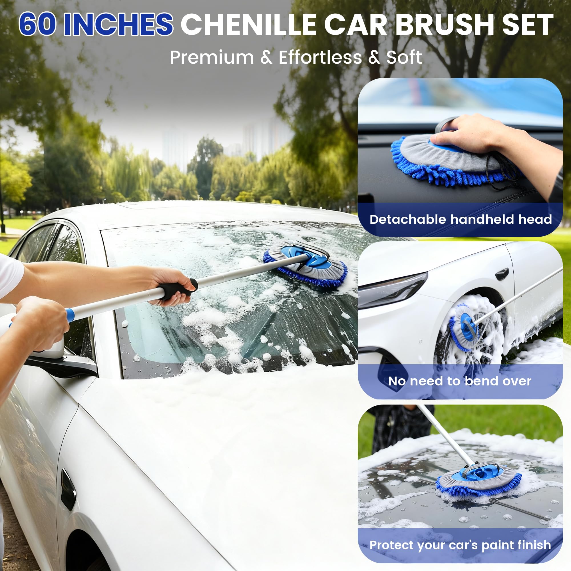 Wesbrite 180-degree rotatable mop head facilitates angle control during washing.