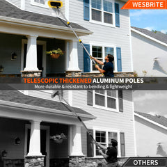 WESBRITE soft-bristle 11.8-inch head cleans without scratching surfaces.