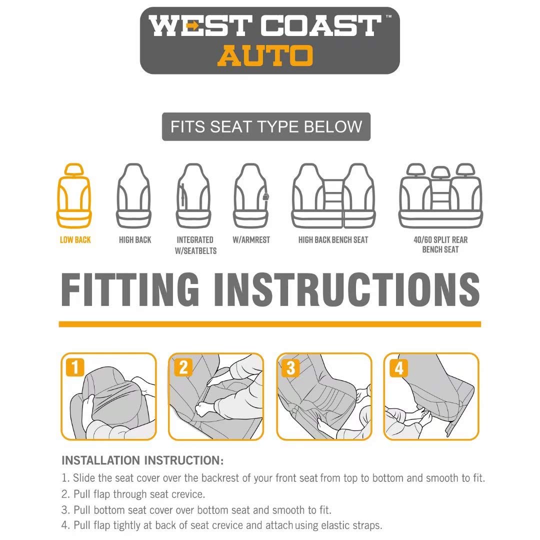 West Coast Auto Baja blanket bucket seat cover easy install with hook-and-loop fasteners