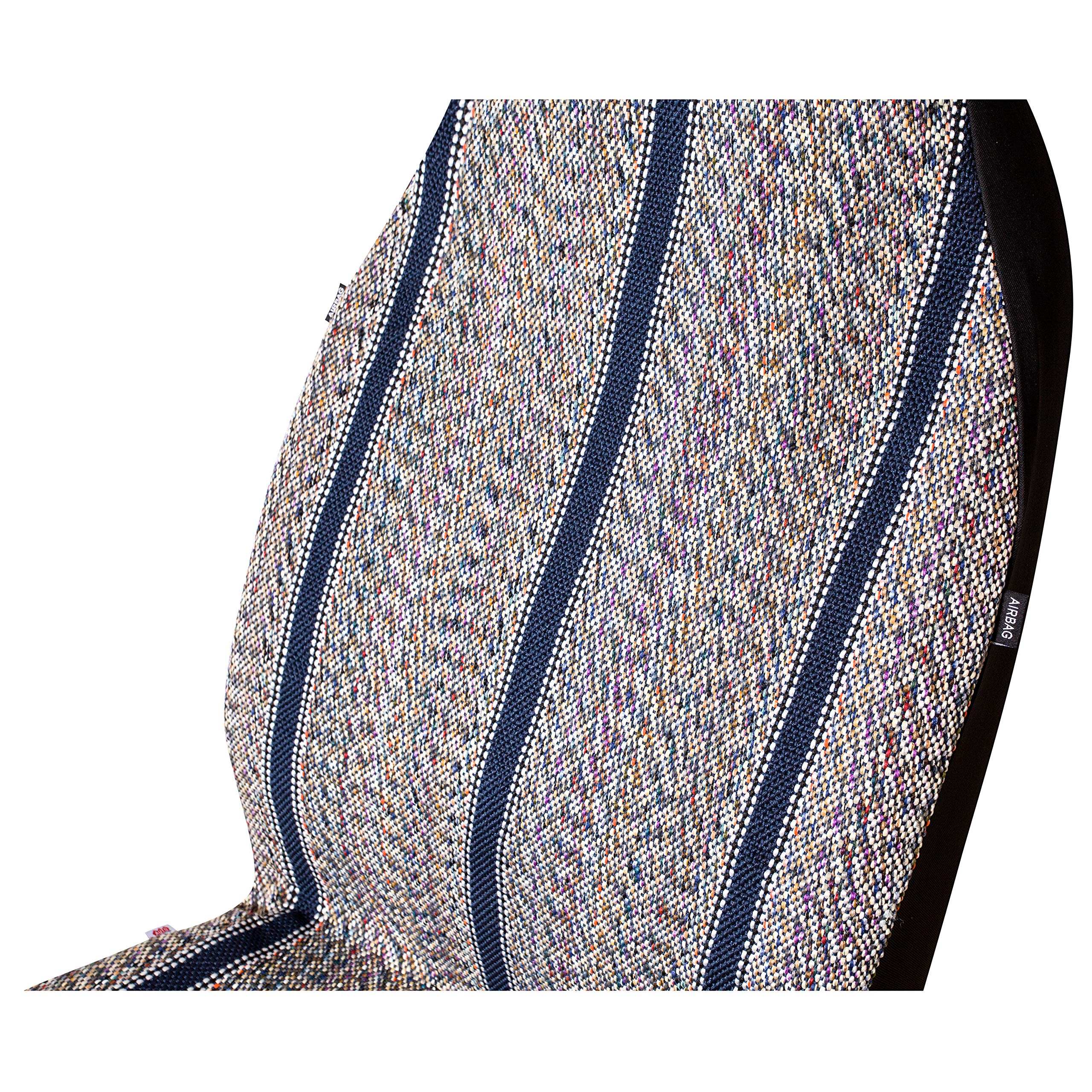 West Coast Auto Baja blanket seat cover blue side airbag demonstrates safety-compatible design