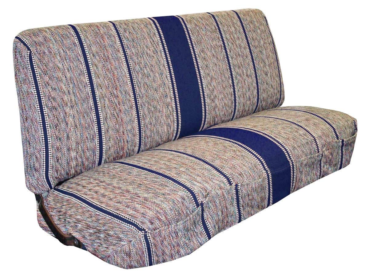 West Coast Auto Baja saddle blanket bench cover blue front view with durable protection for seats