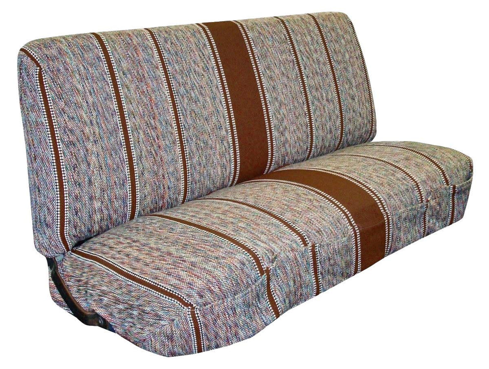 West Coast Auto Baja saddle blanket seat cover on a full-size bench protects against wear.