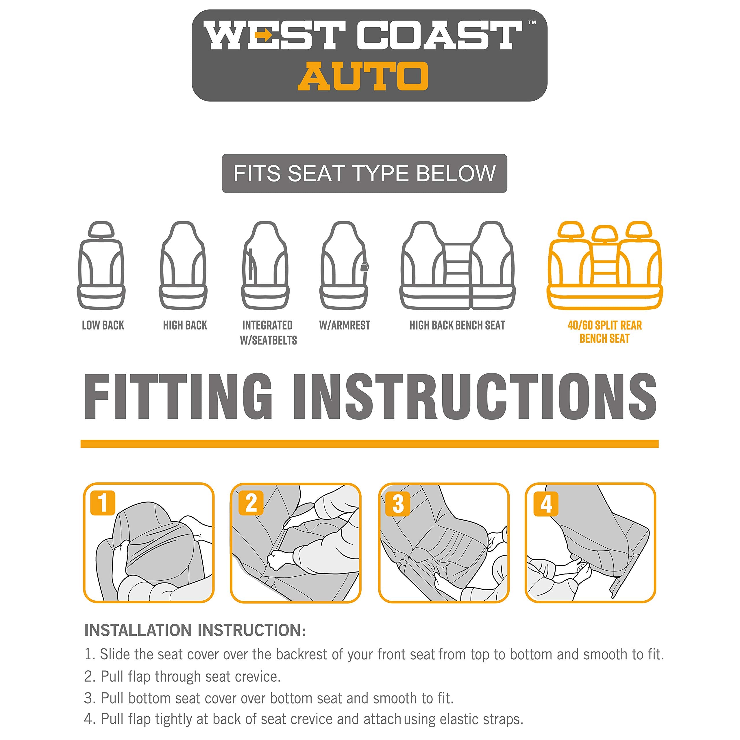 West Coast Auto Baja blanket seat cover uses adjustable straps for secure fit