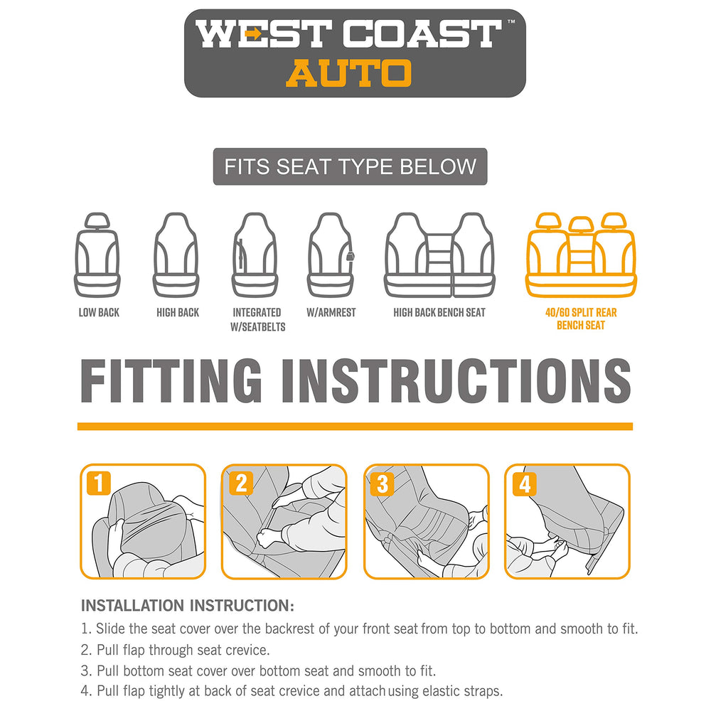 West Coast Auto Baja blanket seat cover uses adjustable straps for secure fit