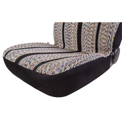 West Coast Auto universal-fit seat cover with adjustable straps in use.
