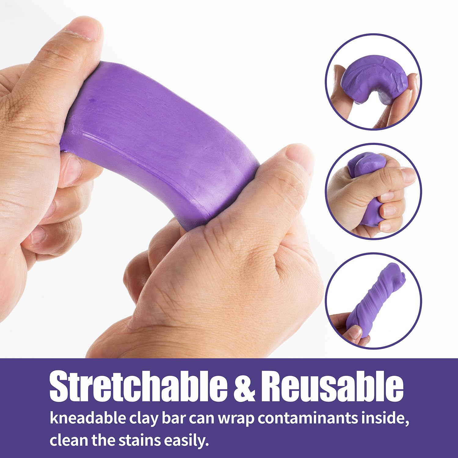 WEST HORSE clay bar decontaminates contaminants from vehicle paint for a smoother finish.