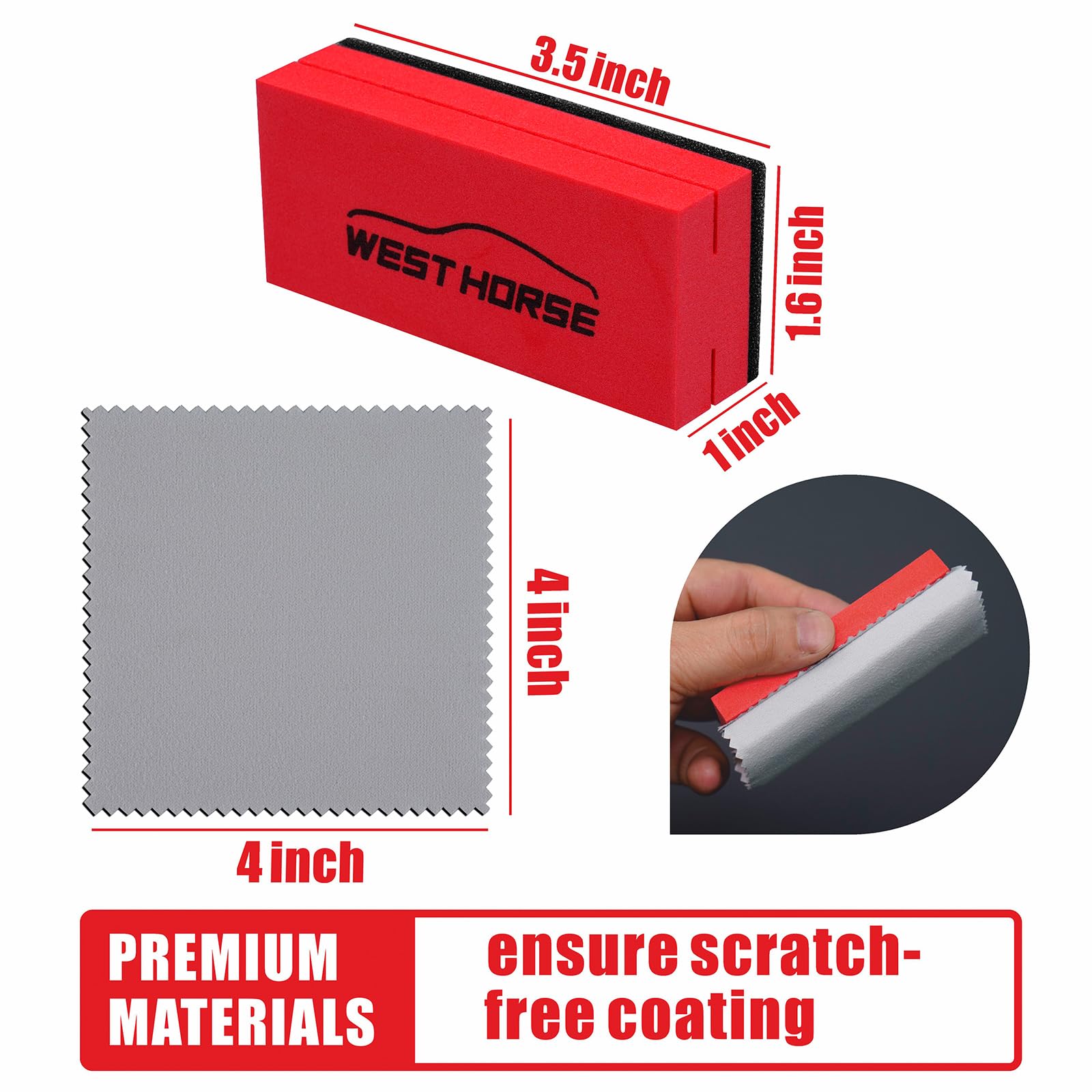 WEST HORSE ergonomic grip block for comfortable, steady detailing sessions.