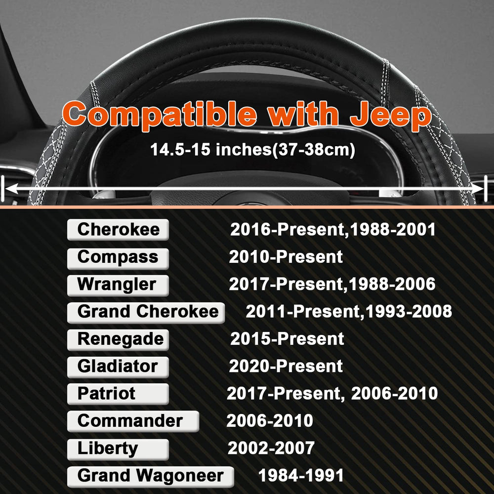 West Llama custom-fit jeep steering wheel cover 14.5-15 inch enhances secure handling.