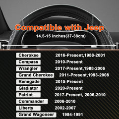 West Llama custom-fit jeep steering wheel cover 14.5-15 inch enhances secure handling.