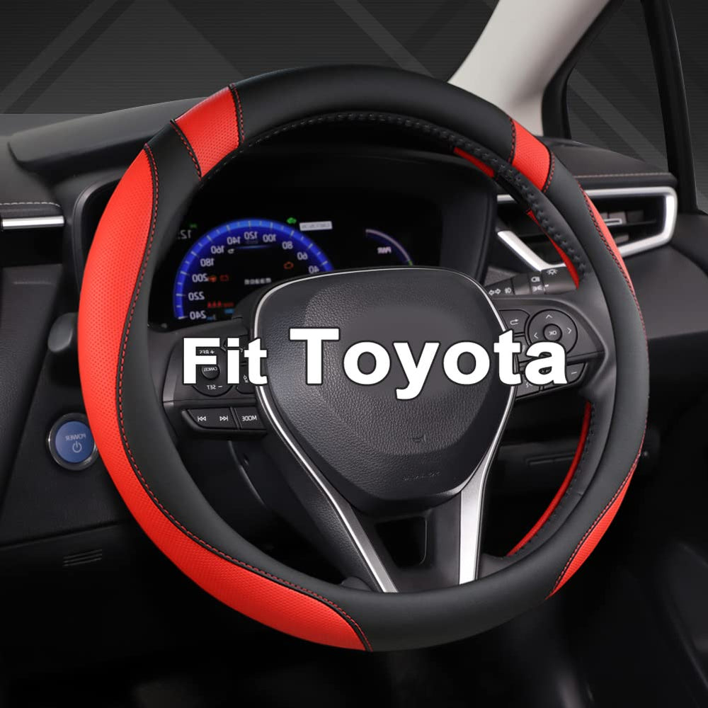 West Llama steering wheel cover on Rav4 front view enhances grip and style