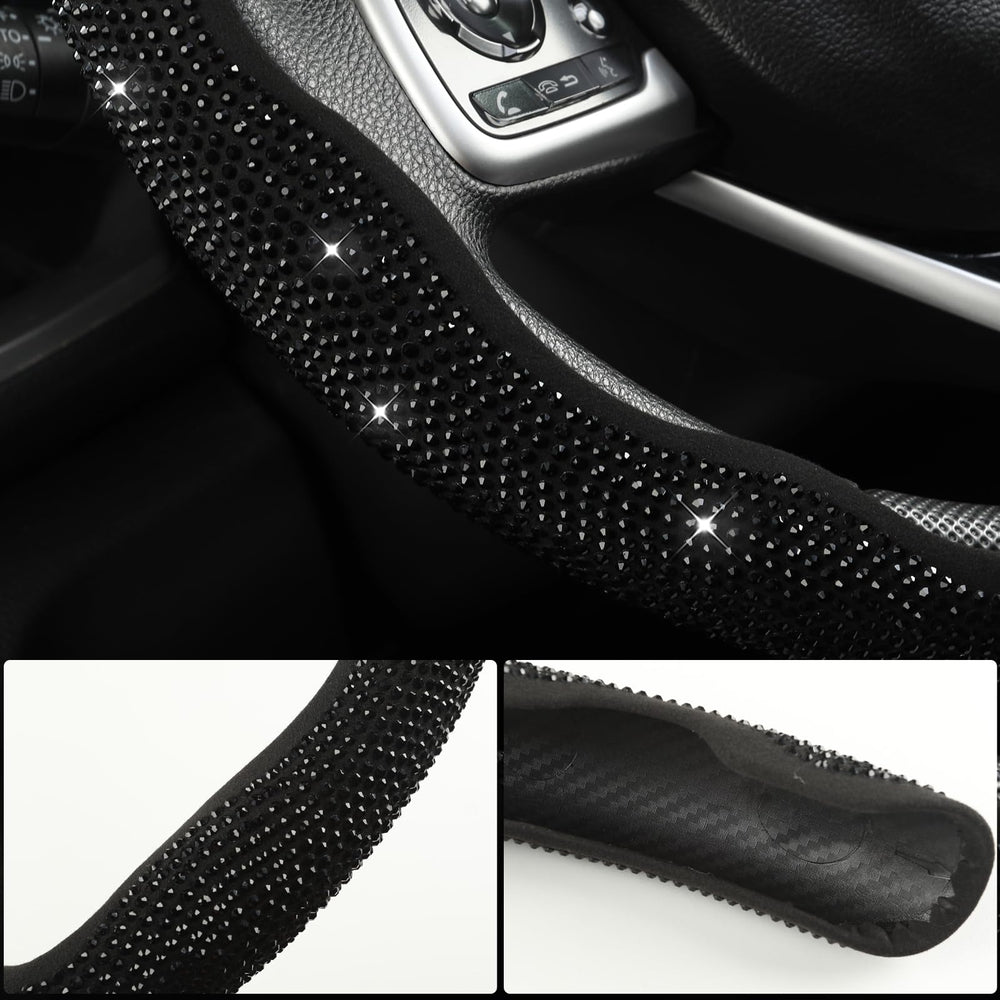West Llama diamond bling on wheel at night highlights interior luxury.
