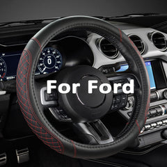 West Llama diamond-quilted steering wheel cover on Ford wheel, premium feel