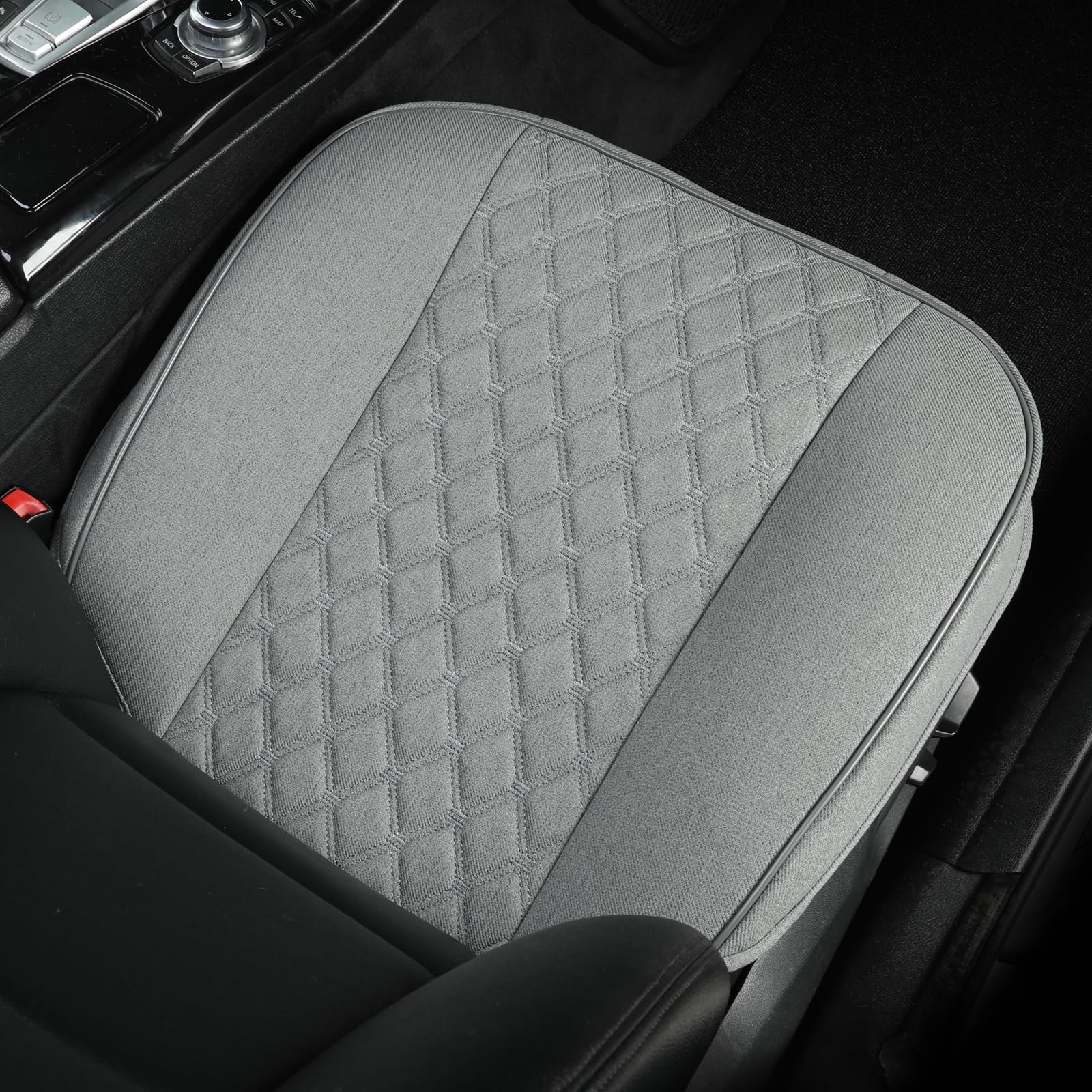 West Llama wrap-around bottom seat cover in gray with diamond pattern