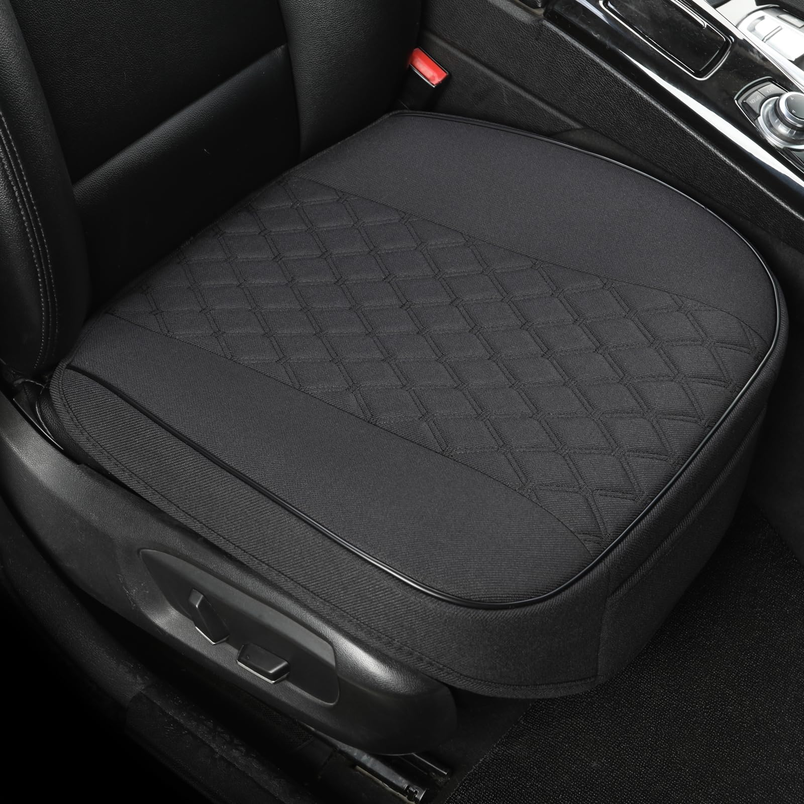 West Llama linen front seat cover wrap-around bottom protects seats.