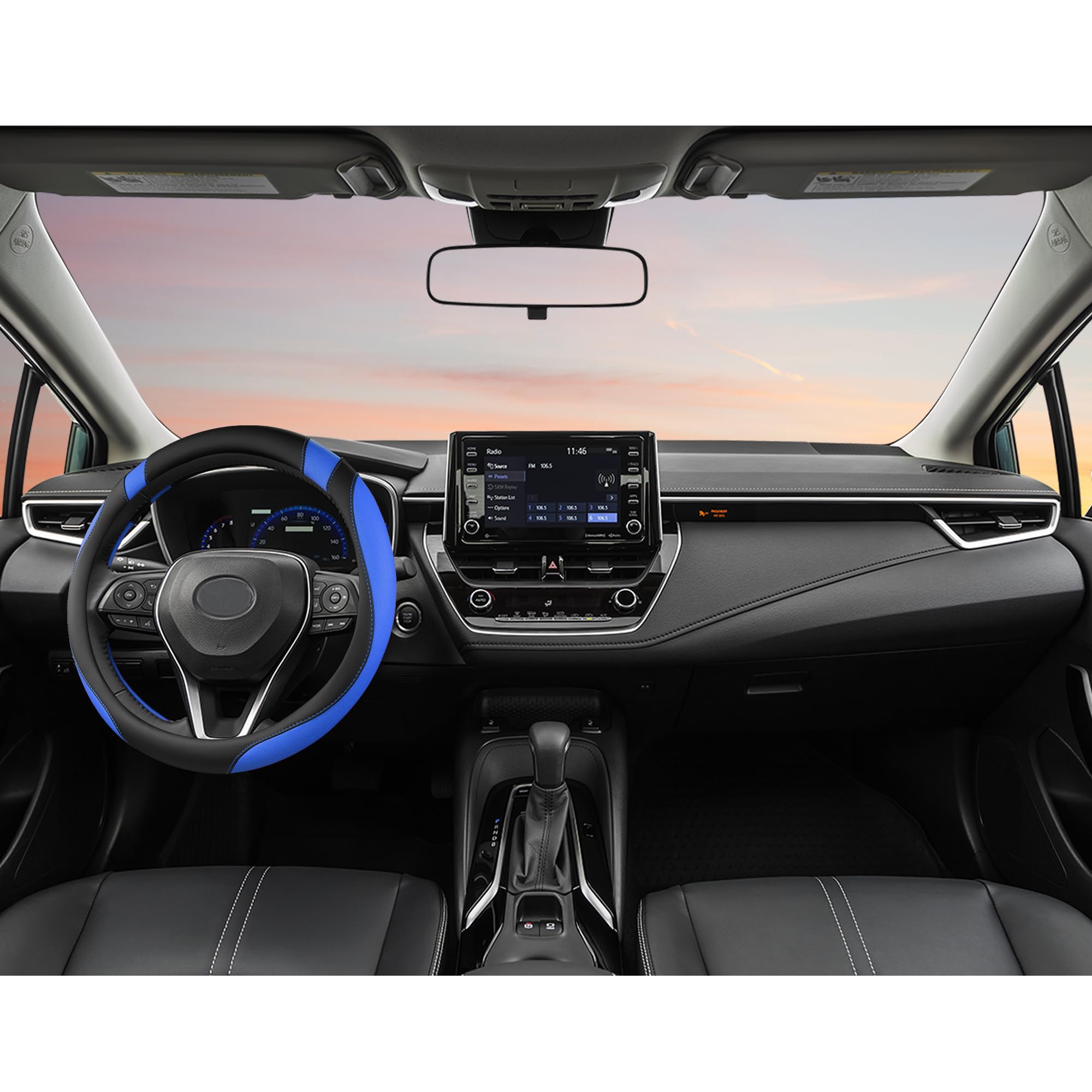 West Llama steering cover features anti-slip inner ring for improved wheel control.