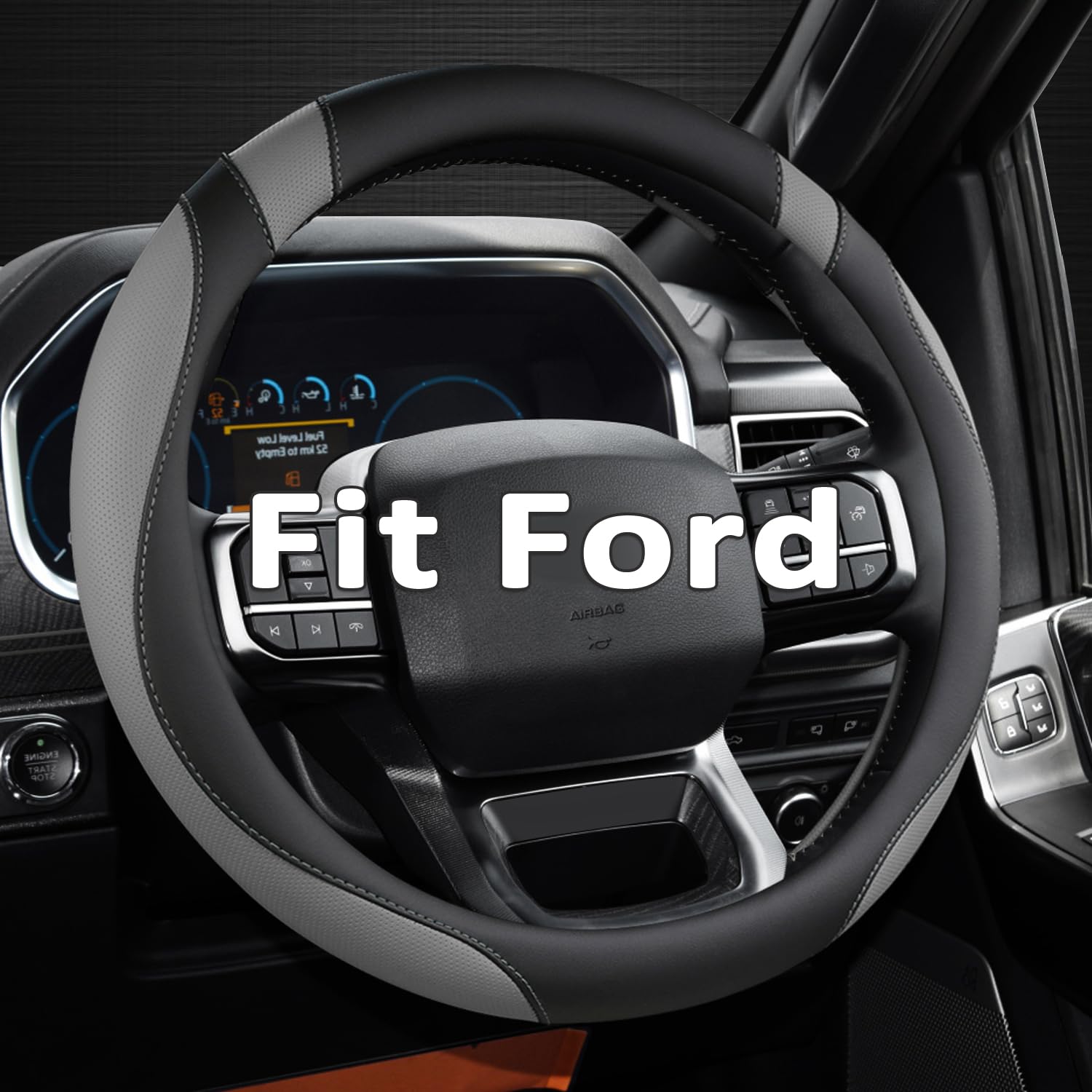 West Llama steering wheel cover for Ford F-150 with premium leather texture and secure fit