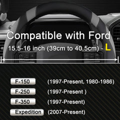 West Llama steering wheel cover on Ford F-250 highlighting anti-slip grip