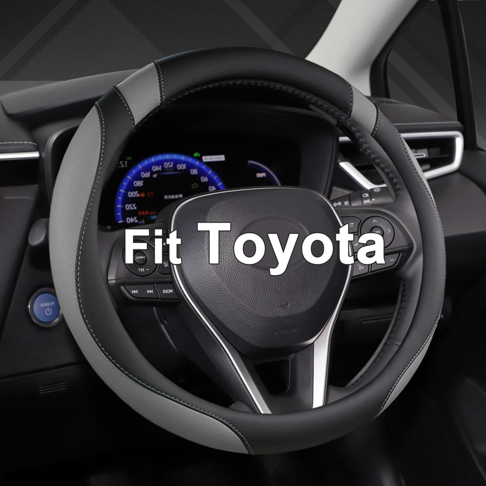 West Llama steering wheel cover on Rav4 shows a custom fit for a secure grip.