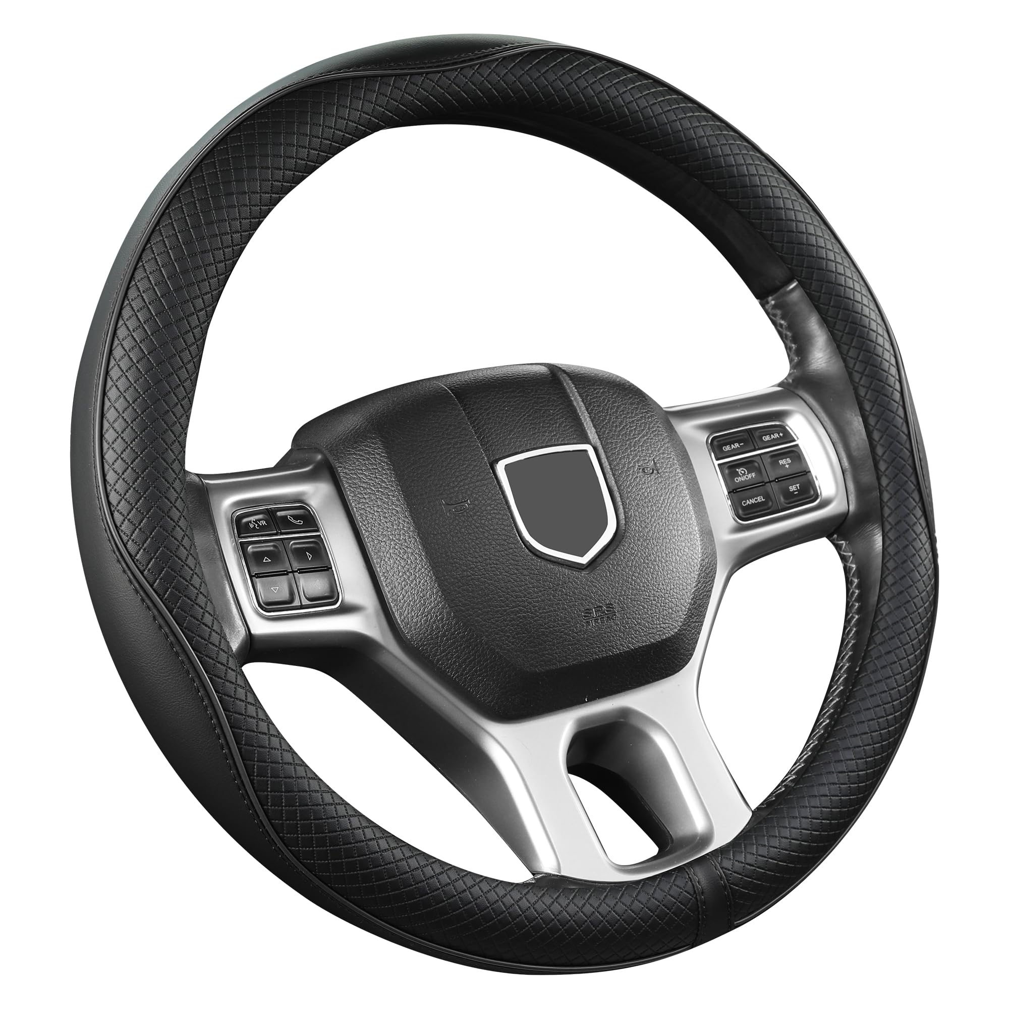 West Llama steering wheel cover for Dodge RAM 15-16 inch offers snug fit and style.