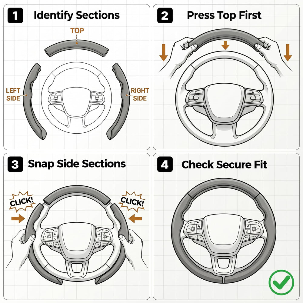 West Llama carbon-fiber texture steering wheel cover adds stylish protection.