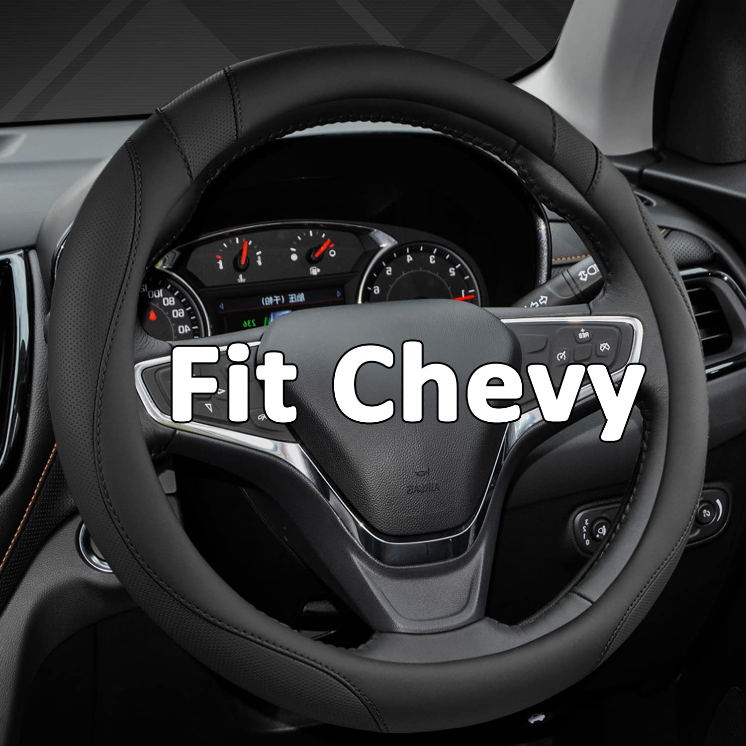 West Llama Chevy steering wheel cover, 14.5–15 inches, enhances grip and control.