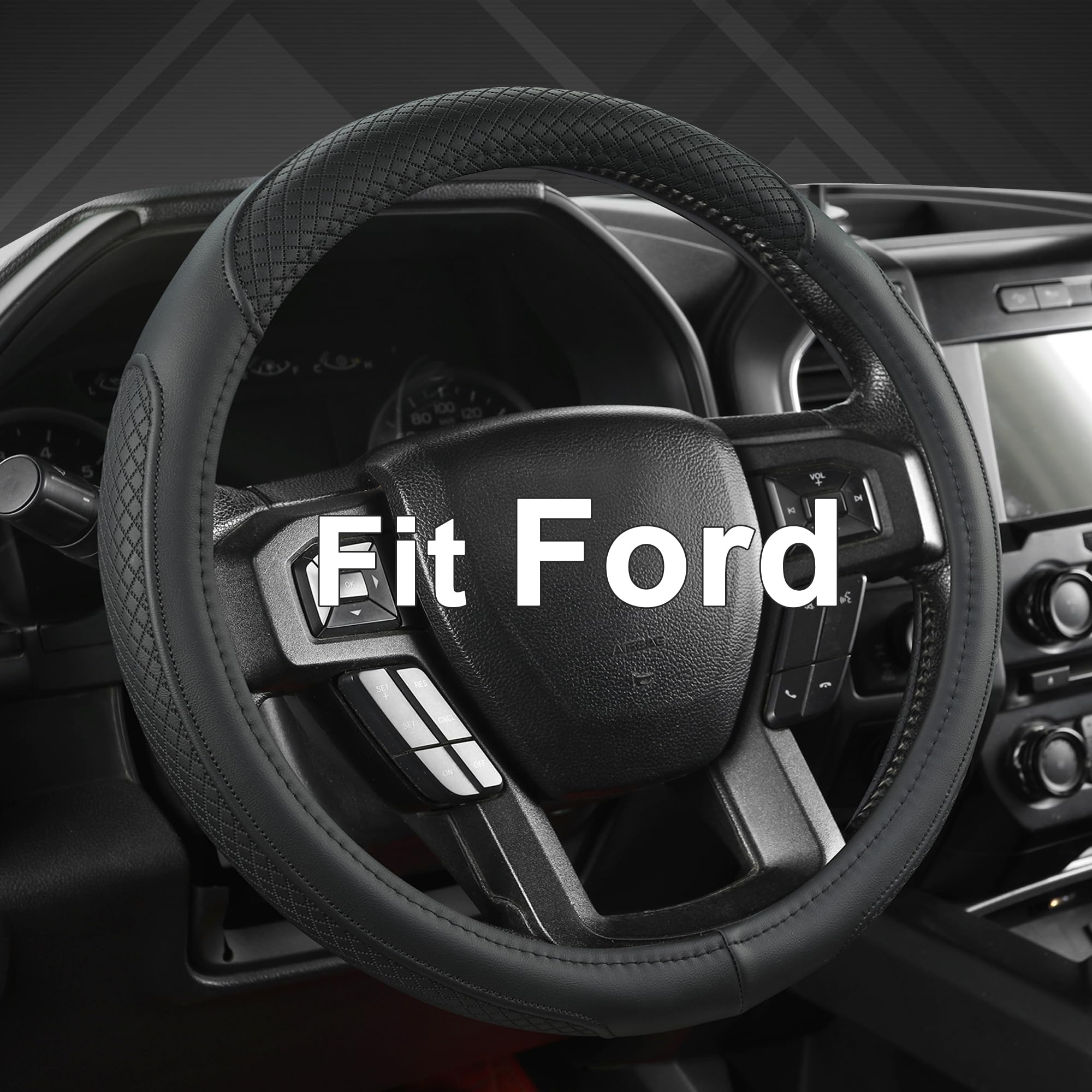 West Llama custom-fit steering cover for Ford Escape, improves grip.