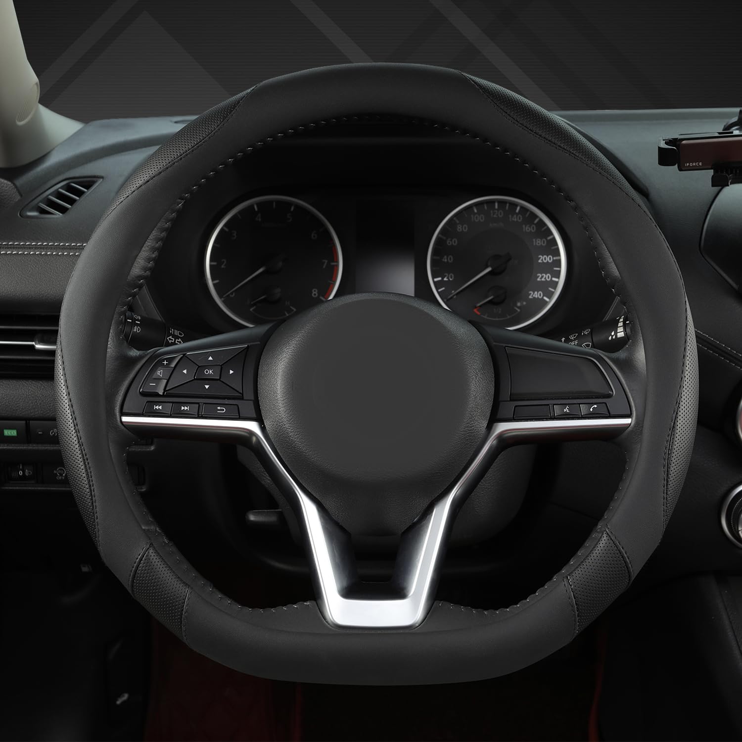 West Llama D-shape steering cover for Altima improves hand support