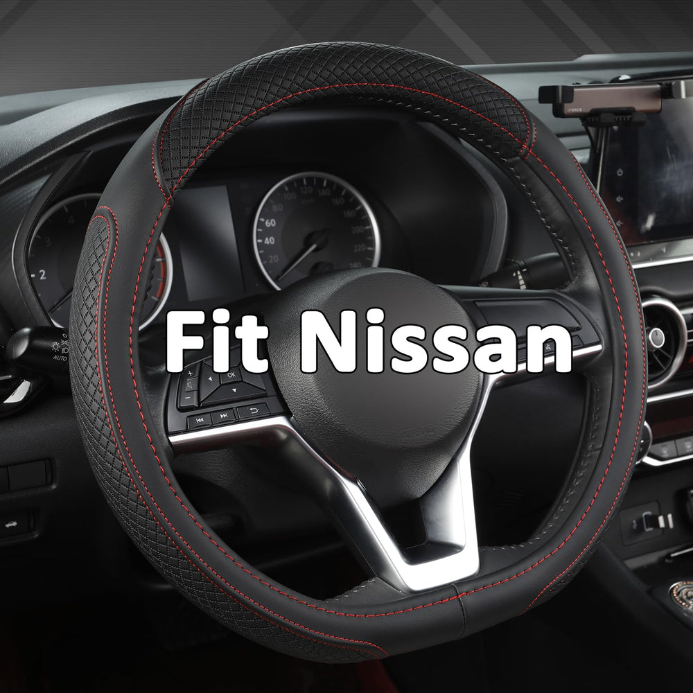 West Llama D-shaped cover for Nissan Rogue close-up showing breathable microfiber texture for grip.
