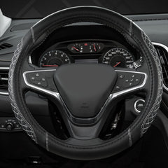 West Llama diamond-quilted steering wheel cover for Chevy Equinox improves comfort and protection.