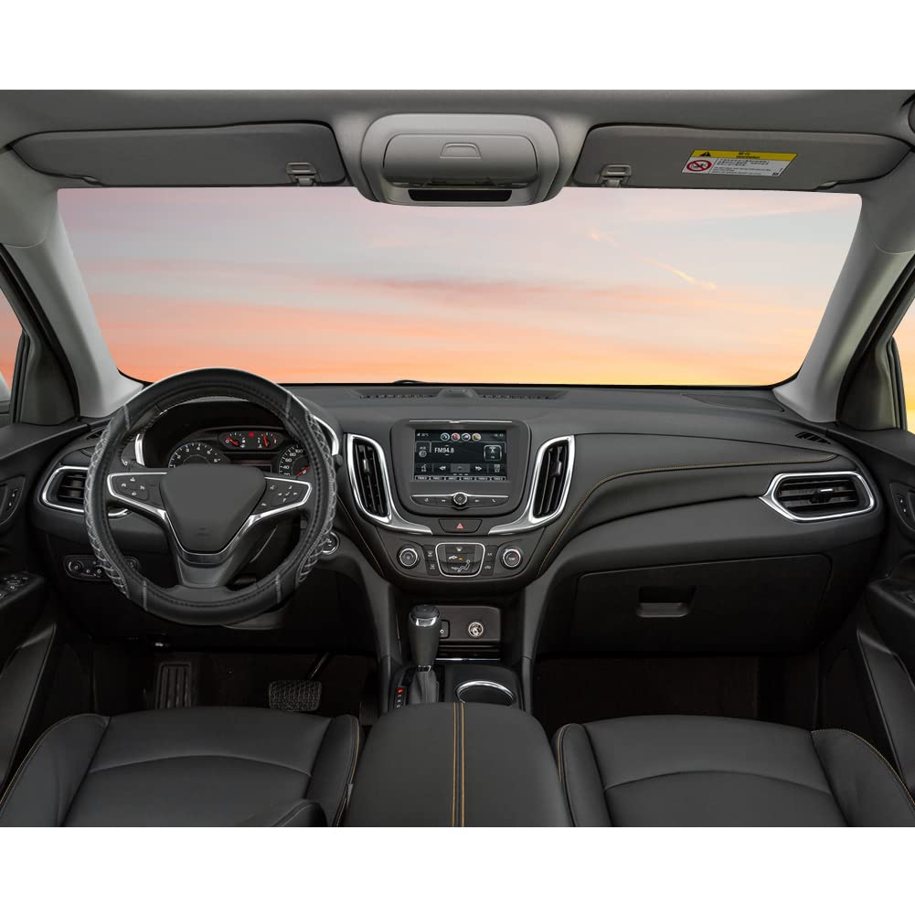 West Llama diamond-quilted steering wheel cover on Chevy Traverse provides premium texture.