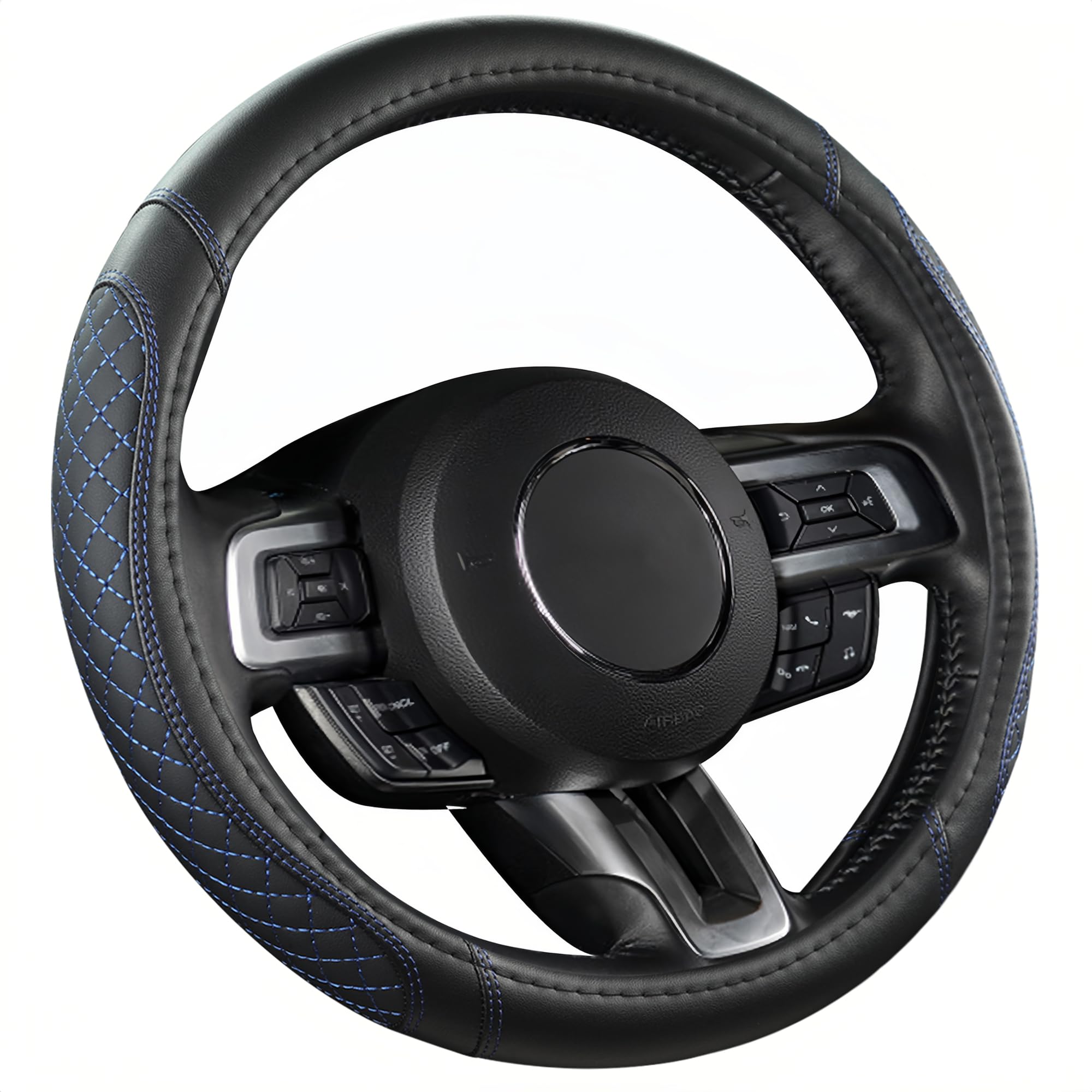 West Llama steering wheel cover on Ford Edge in a modern cabin.