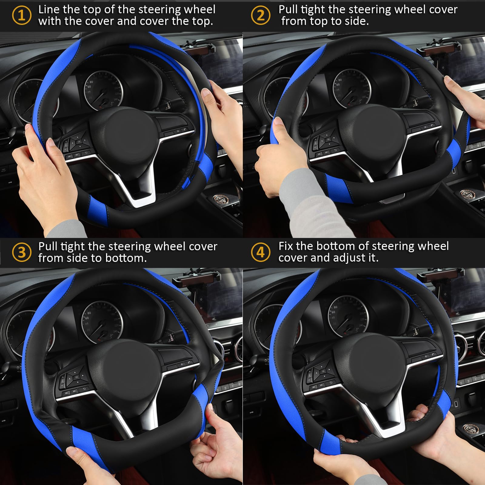 West Llama easy-install steering cover for Nissan D-shaped wheels