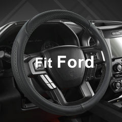 West Llama Ford F-150 steering wheel cover in black with snug 15-16 inch fit and enhanced grip