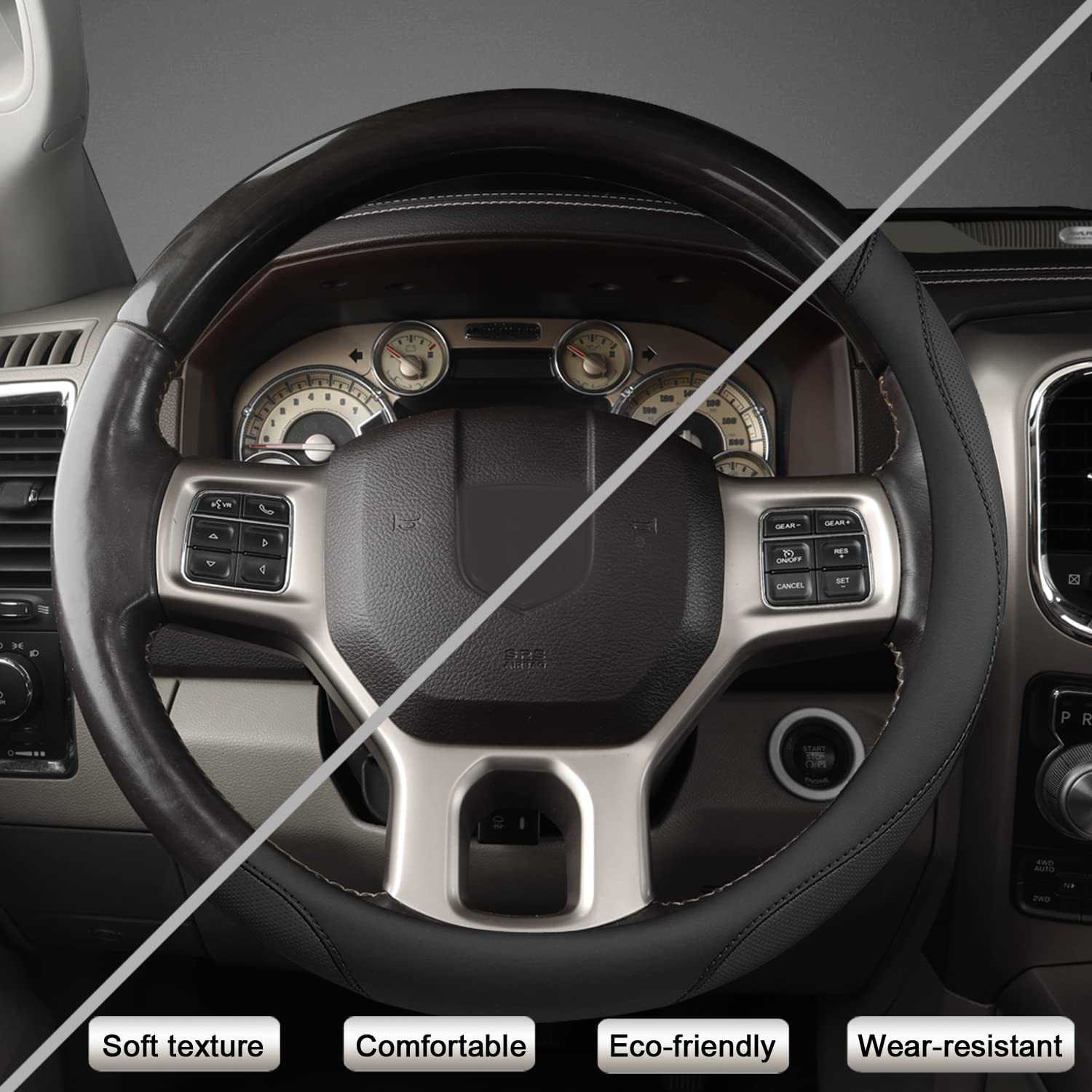 West Llama steering wheel cover protects and decorates your interior.