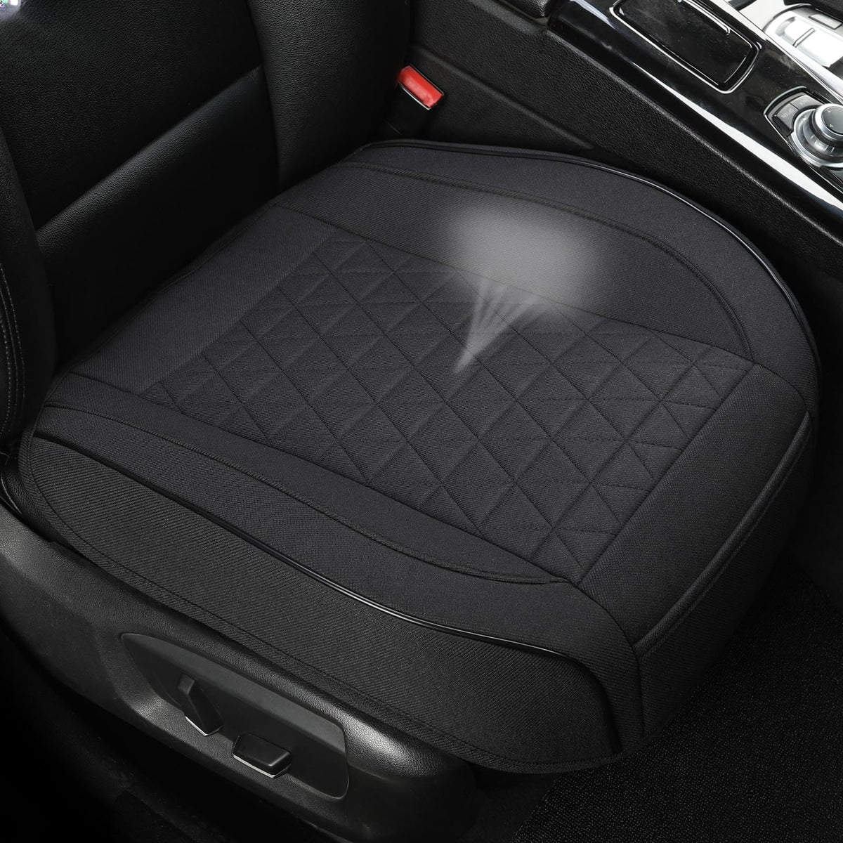 West Llama linen front seat cover showing universal fit for many cars and comfort