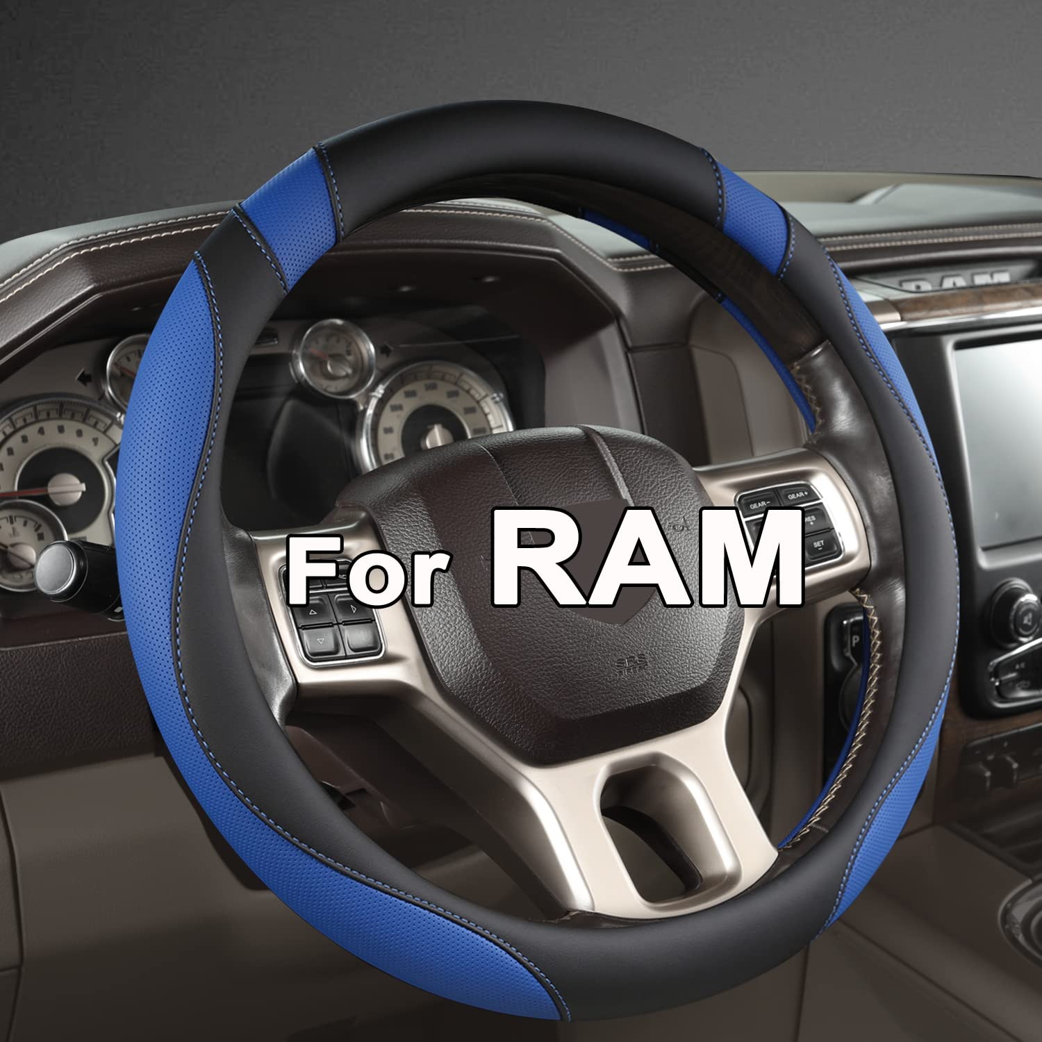 West Llama steering cover on a Dodge RAM 1500 16-inch wheel enhances grip and style
