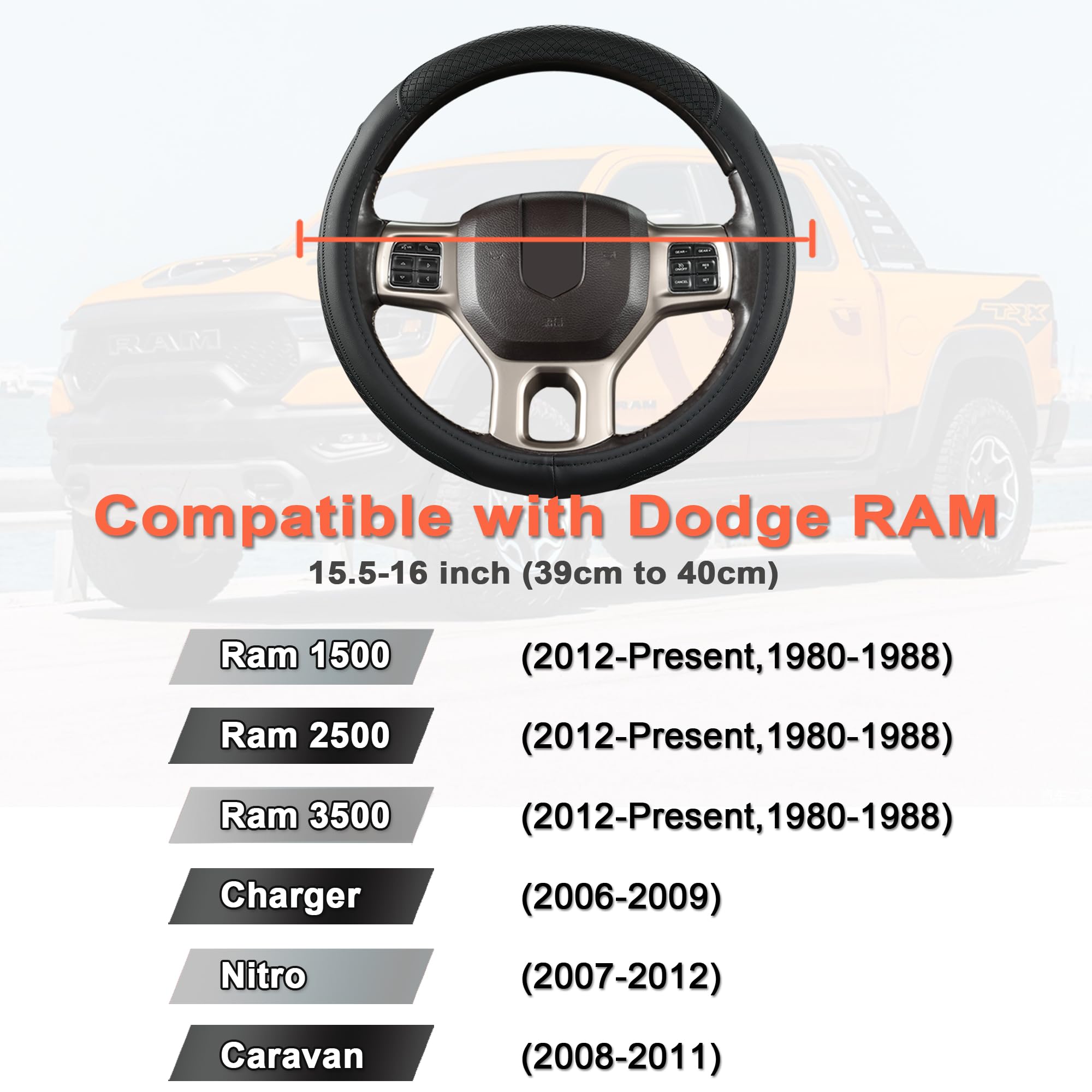 West Llama steering wheel cover side angle highlights premium leather texture