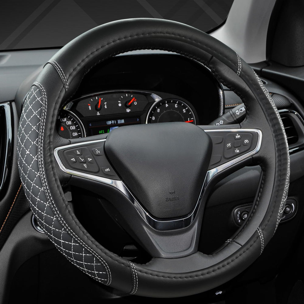 West Llama steering cover for Toyota Tacoma with diamond quilting boosts grip and interior style.