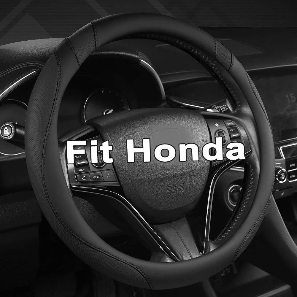 West Llama steering wheel cover on Honda Civic for enhanced grip and style